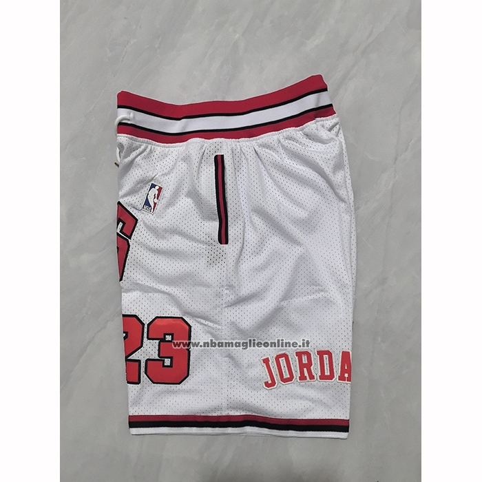 Pantaloncini Chicago Bulls Mitchell & Ness Just Don 1997-98 Bianco